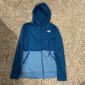 2-toned blue North Face zip up  Size M.
